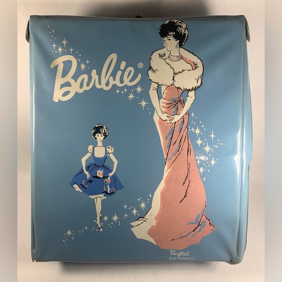 Barbie Doll Case Blue Vintage Ponytail Very Used Case Rip And Dirty Inside - Picture 3 of 12